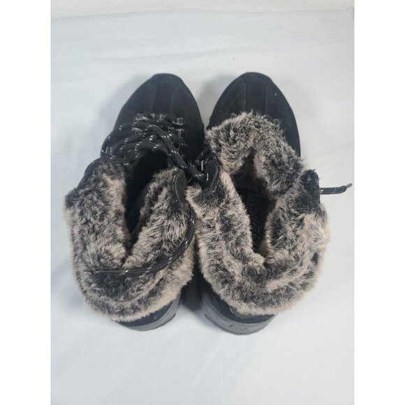 SKECHERS Winter Snow Boot Women 7.5 Brown Leather Faux Fur Lined Lace Up - Picture 13 of 16